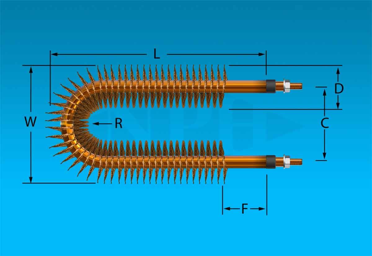 U Shaped Copper Sheathed Finned Tubular Element: 2